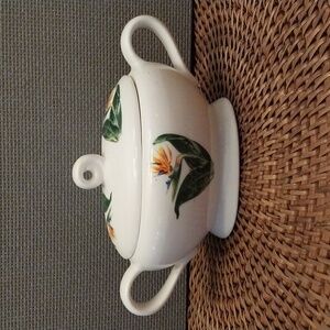 Santa Anita Pottery Flowers of Hawaii Dinnerware Bird of Paradise Sugar Bowl